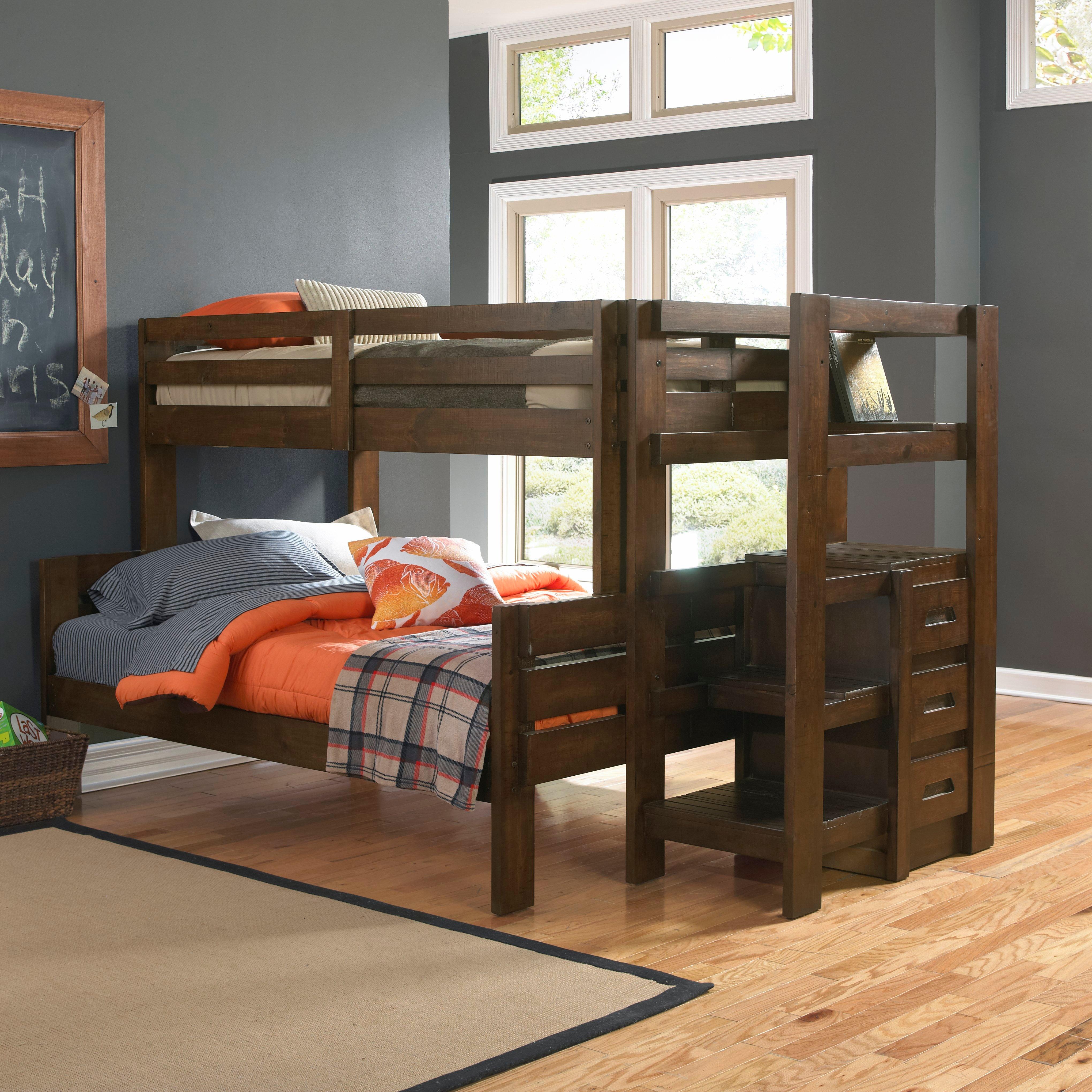 Rent to Own Oak Furniture West Cheyenne Twin Over Full Bunk Bed at